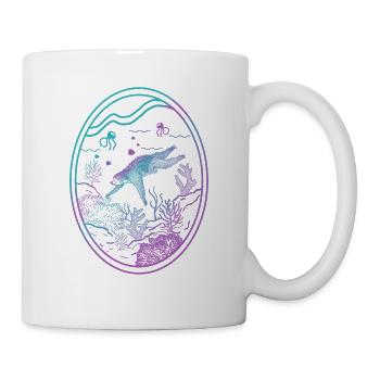Scuba Diving Sloth Lazy Animal Diving I Gift - Mug - white - Right