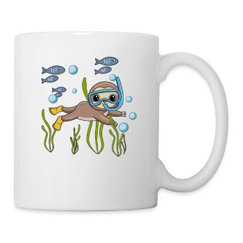 Scuba Diving Sloth Lazy Animal Diving I Gift - Mug - white - Right