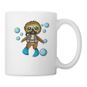 Scuba Diving Sloth Lazy Animal Diving I Gift - Mug - white - Right