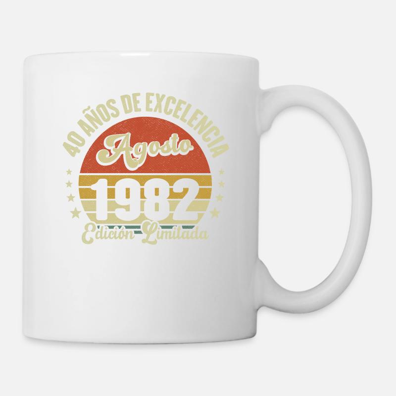 40 Ans Anniversaire Vintage Né(e) en Août 1982 - Mug blanc - blanc