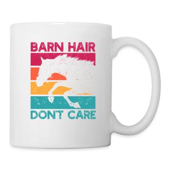 Liebe Pferd Reiten Reiter Bauernhof Scheune Haare - Tasse - Weiß - Rechts