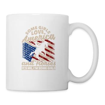 Certaines filles aiment l’Amérique et l’équitation - Mug blanc - blanc - Droite