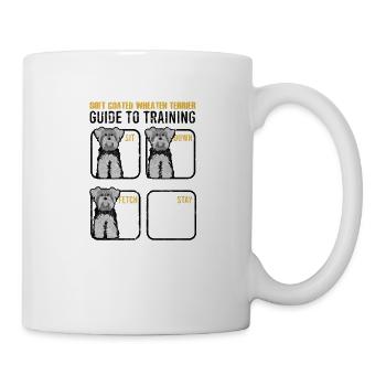 Soft Coated Wheaten Terrier Leitfaden zum Training Sit - Tasse - Weiß - Rechts
