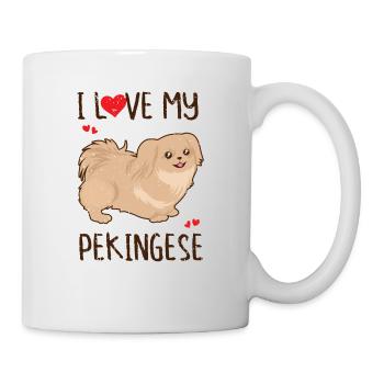 J’aime mon pékinois - amoureux pékinois - Mug blanc - blanc - Droite