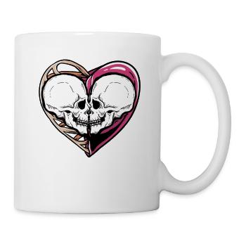 Squelette gothique dégoulinant Aimez vos tendres baisers - Mug blanc - blanc - Droite