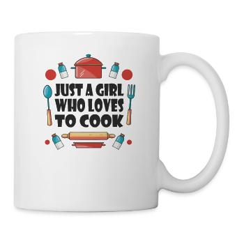 Mädchen, Das Liebt, Kochküchenkochgeschenk - Tasse - Weiß - Rechts