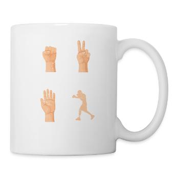 Rock Paper Scissors Nothing Beats Boxing Funny Box - Tasse - Weiß - Rechts