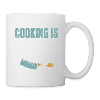 Cooking Is Life Awesome Vintage T-Shirt Present - Mug - white - Right