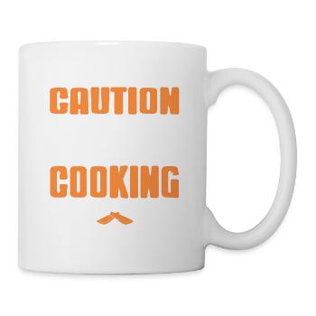 La prudence peut commencer à parler de cuisiner drôle - Mug blanc - blanc - Droite