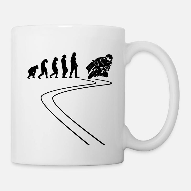 Motocycliste Moto Cyclomoteur Evolution Moto - Mug blanc - blanc