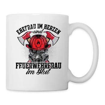 Feuerwehrfrau - Tasse - Weiß - Rechts