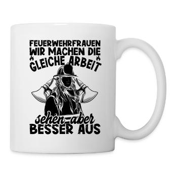 Feuerwehrfrau - Tasse - Weiß - Rechts