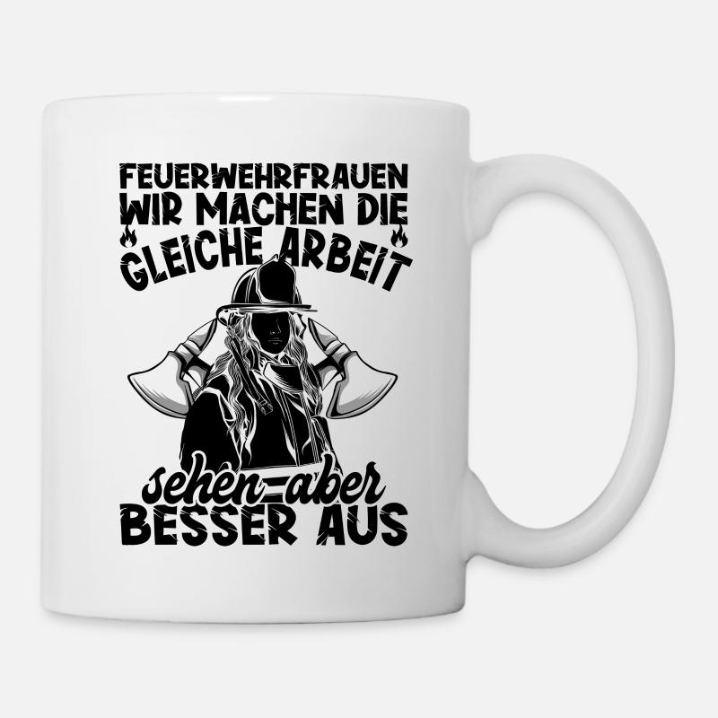 Feuerwehrfrau - Tasse - Weiß