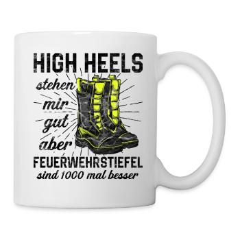 Feuerwehrfrau - Tasse - Weiß - Rechts