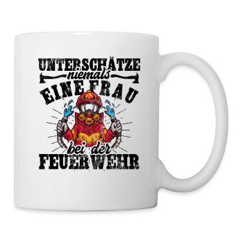 Feuerwehrfrau - Tasse - Weiß - Rechts