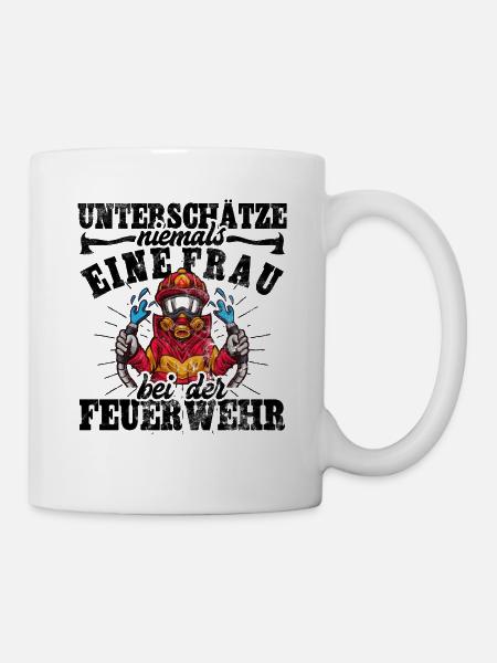 Feuerwehrfrau - Tasse - Weiß