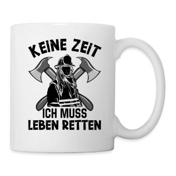 Feuerwehrfrau - Tasse - Weiß - Rechts