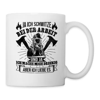 Feuerwehrfrau - Tasse - Weiß - Rechts
