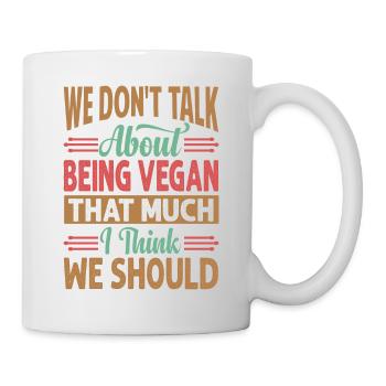 Nous ne parlons pas tellement d’être végétalien je pense - Mug blanc - blanc - Droite