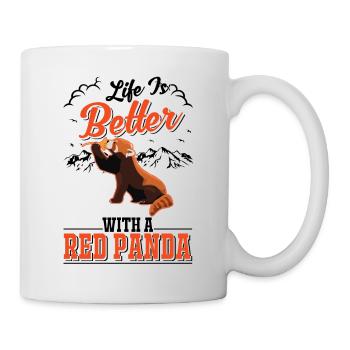 La vie est meilleure avec un panda roux roter panda - Mug blanc - blanc - Droite