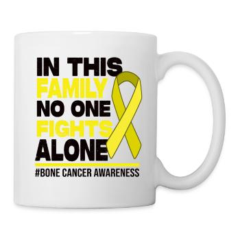 No One Fights Alone Family - Bone Cancer Awareness - Mug - white - Right