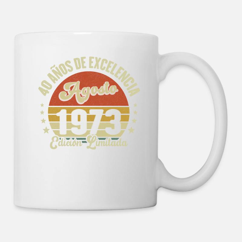 40 Ans Anniversaire Vintage Né(e) en Août 1973 - Mug blanc - blanc