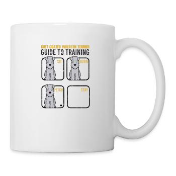 Soft Coated Wheaten Terrier Leitfaden zum Training Sit - Tasse - Weiß - Rechts