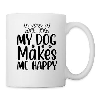 Mon chien me rend heureux - Mug blanc - blanc - Droite