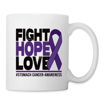 Fight Hope Love - Stomach Cancer Awareness - Tasse - Weiß - Rechts