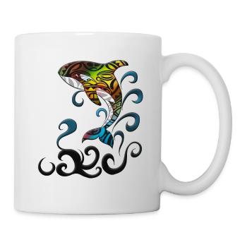 Whale in the Bunch of Water Jumping Orca Holiday Trip - Mug - white - Right