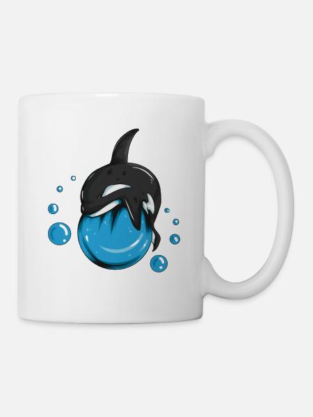 Jeu de baignade Motif baleine Mer Océan Amoureux des baleines - Mug blanc - blanc