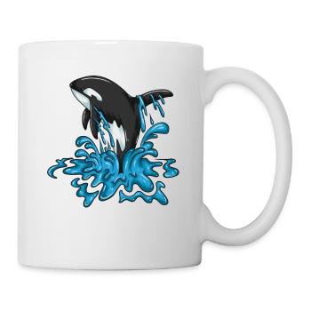 Joyful Whale Orca Saute Happy Whale Design - Mug blanc - blanc - Droite