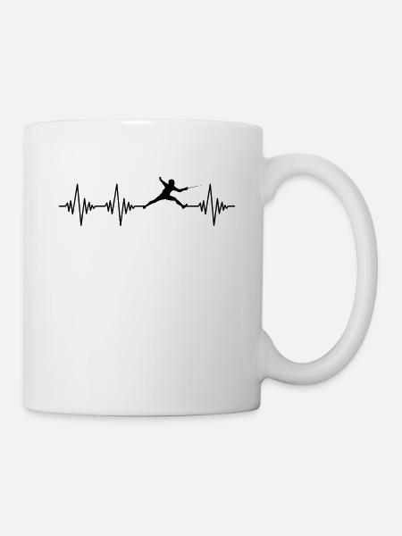 Fechten Herzschlag - Tasse - Weiß