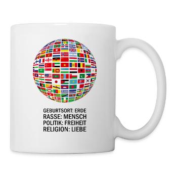 belle paix tous les drapeaux « contre le racisme » - Mug blanc - blanc - Droite