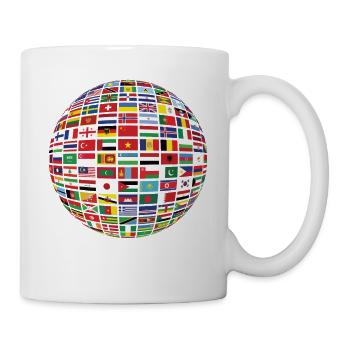 belle paix tous les drapeaux « contre le racisme » - Mug blanc - blanc - Droite