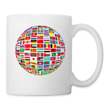 belle paix tous les drapeaux « contre le racisme » - Mug blanc - blanc - Droite