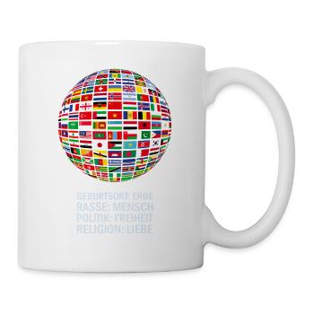 belle paix tous les drapeaux « contre le racisme » - Mug blanc - blanc - Droite