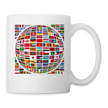 belle paix tous les drapeaux « contre le racisme » - Mug blanc - blanc - Droite
