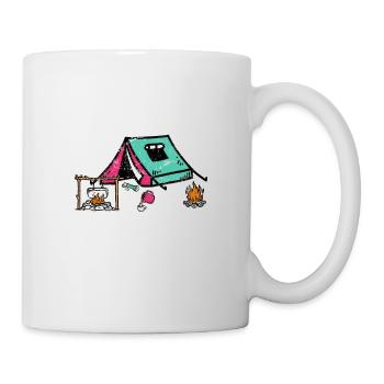 Just A Girl Who Loves Camping & Peeing Outside Fun - Tasse - Weiß - Rechts