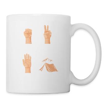 Rock Paper Scissors Nothing Beats Camping Funny Ca - Tasse - Weiß - Rechts