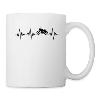 Motorrad Herzschlag - Tasse - Weiß - Rechts