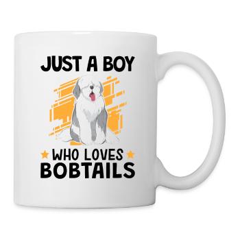 Garçon le Bobtail aime Le vieux berger anglais - Mug blanc - blanc - Droite