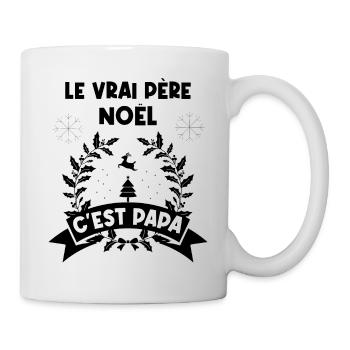 t-shirt fete des pères vrais papas ont une barbe - Mug blanc - blanc - Droite