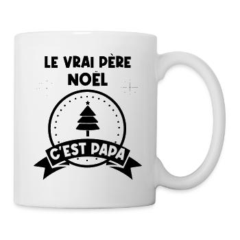 t-shirt fete des pères vrais papas ont une barbe - Mug blanc - blanc - Droite