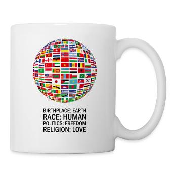 belle paix tous les drapeaux « contre le racisme » - Mug blanc - blanc - Droite