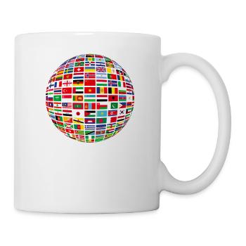 belle paix tous les drapeaux « contre le racisme » - Mug blanc - blanc - Droite