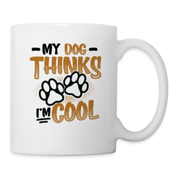 Mon chien pense que je suis cool. - Mug blanc - blanc - Droite