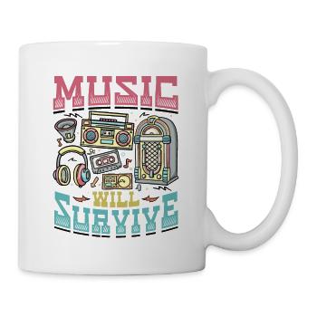 La musique survivra à la musique de la vieille école - Mug blanc - blanc - Droite