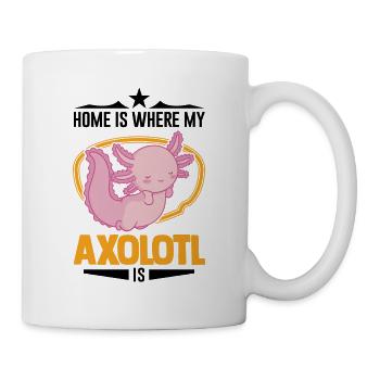 La maison est l’endroit où mon Axolotl est Schwanzlurch - Mug blanc - blanc - Droite