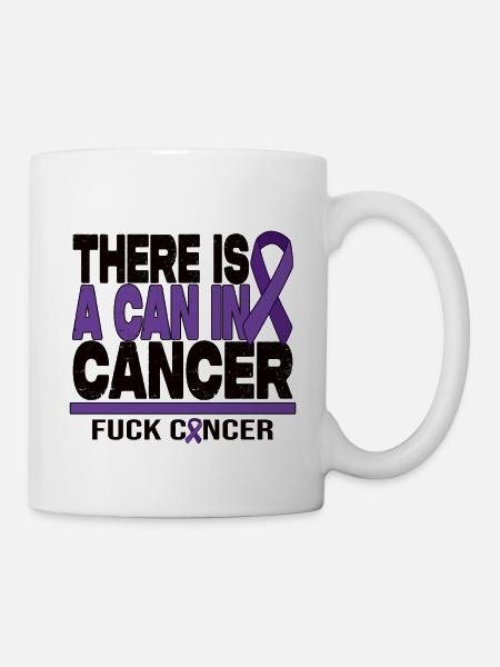 Il y a une canette dans le cancer - F*** Cancer - Mug blanc - blanc